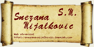 Snežana Mijalković vizit kartica